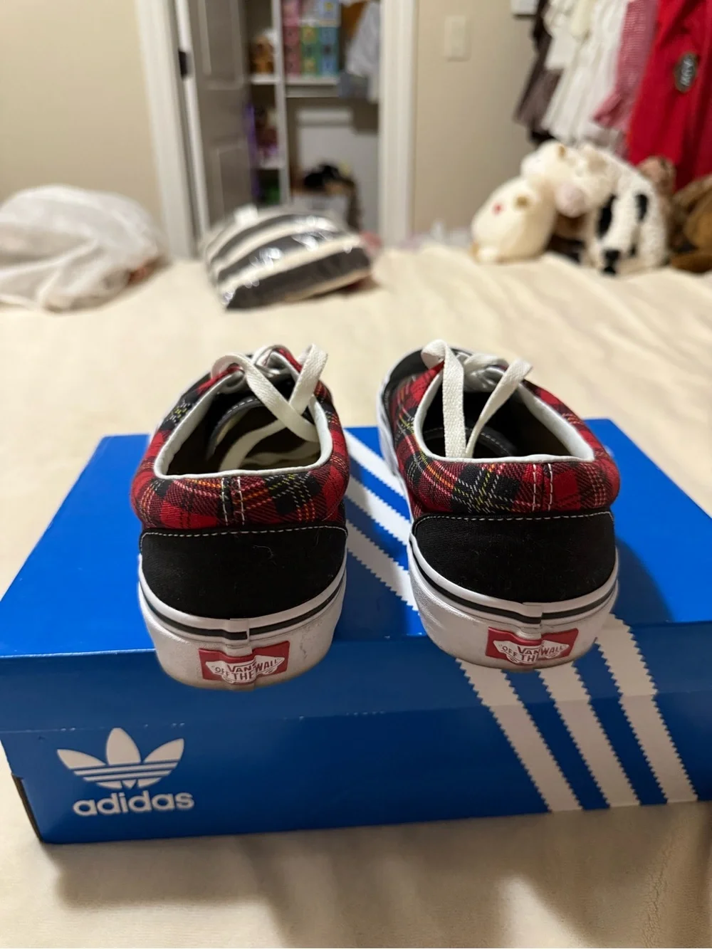 Vans red plaid